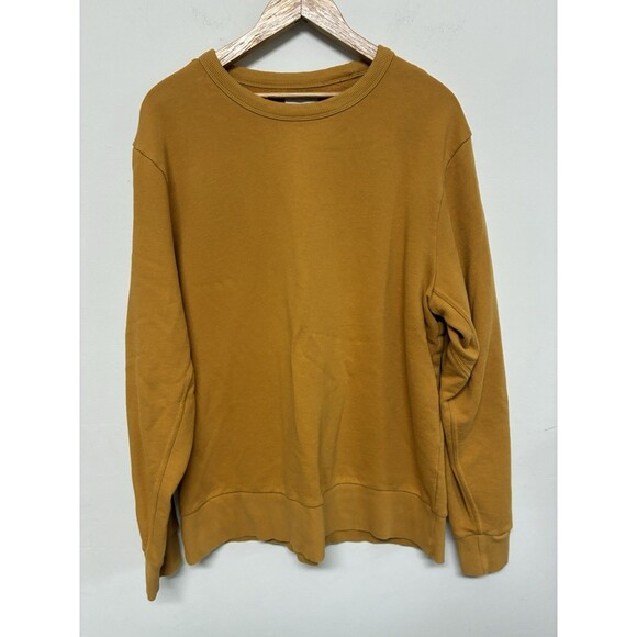 Pact Tops - Pact Organic Cotton Sweatshirt Mustard Yellow Size Large Crew Neck Over Sized